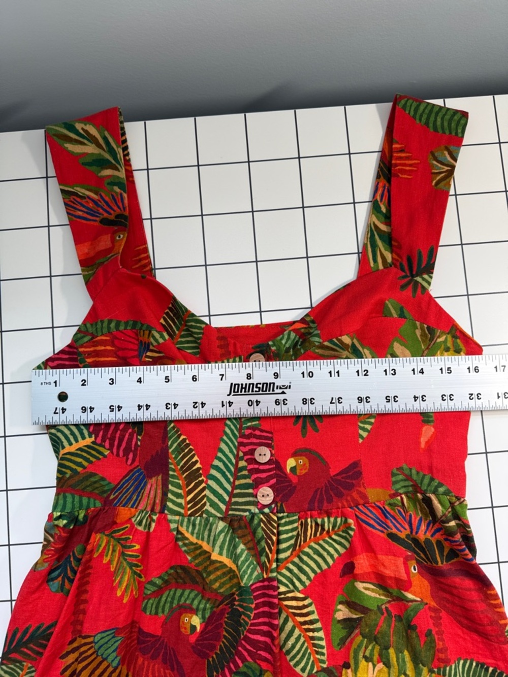FARM Rio Red Tropical Parrot Tiered Sundress - Picture 4 of 10